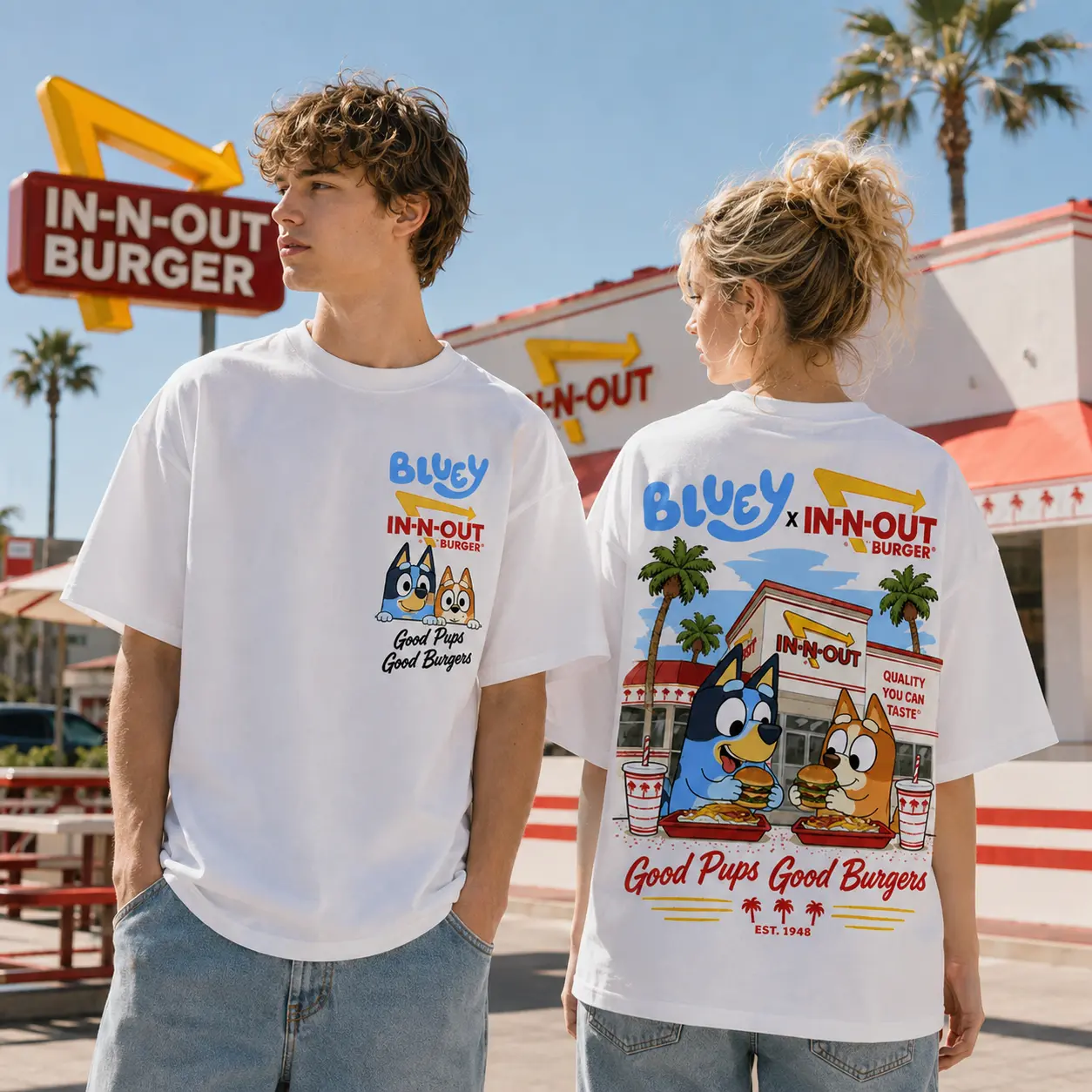 Bluey X In N Out Good Burgers Bad Habits Vintage T-Shirt, Hoodie And More NNK