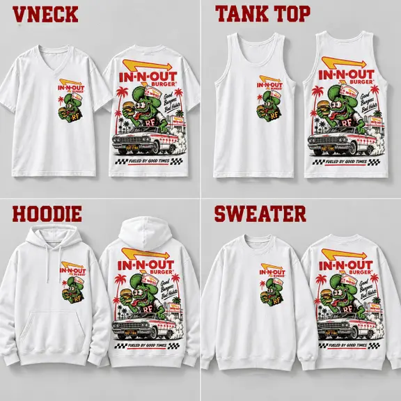 Rat Fink X In N Out Good Burgers Bad Habits Vintage T-Shirt, Hoodie And More NNK - Image 5