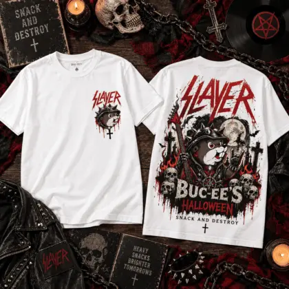 Slayer Buc-ee’s Halloween Guitar Skull 3D Shirt for Metal Fans and Spooky Nights NTH1