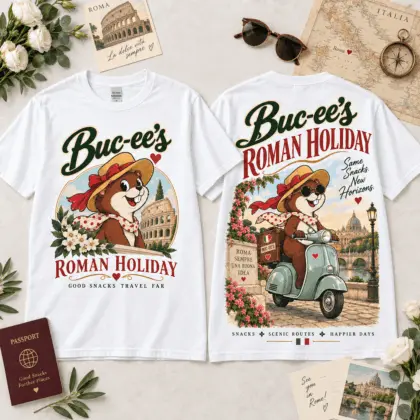 Buc-ee’s Roman Holiday Scooter 3D Shirt for Travel Lovers and Scenic Italian Days NTH1