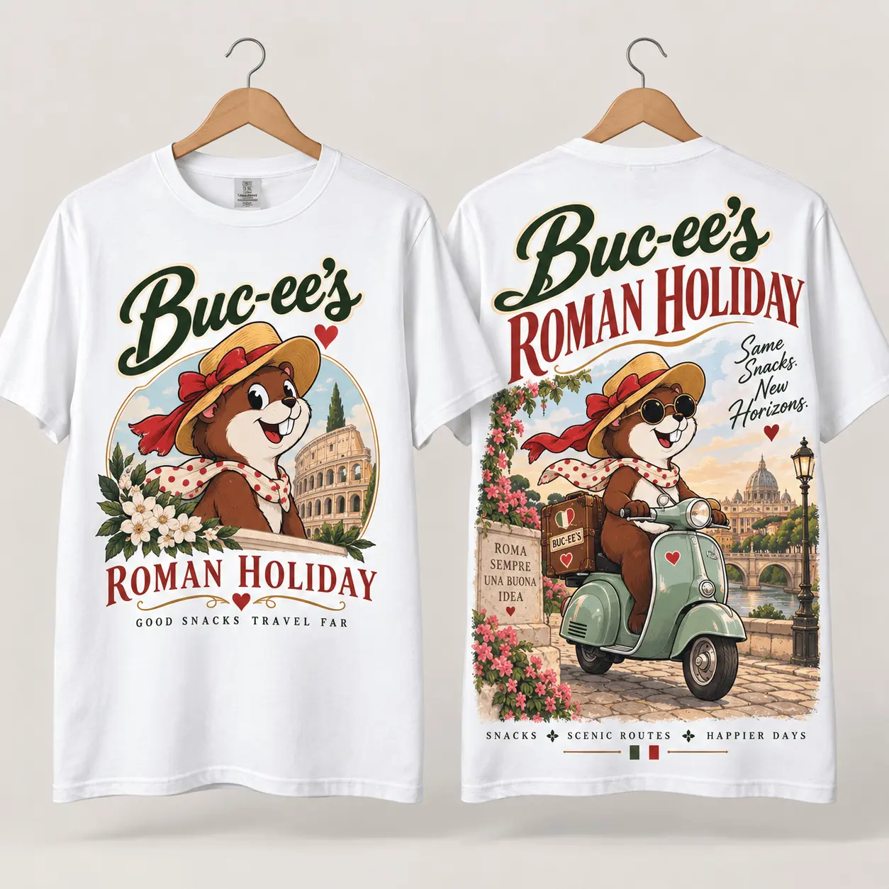 Buc-ee’s Roman Holiday Scooter 3D Shirt for Travel Lovers and Scenic Italian Days NTH1 - Image 2