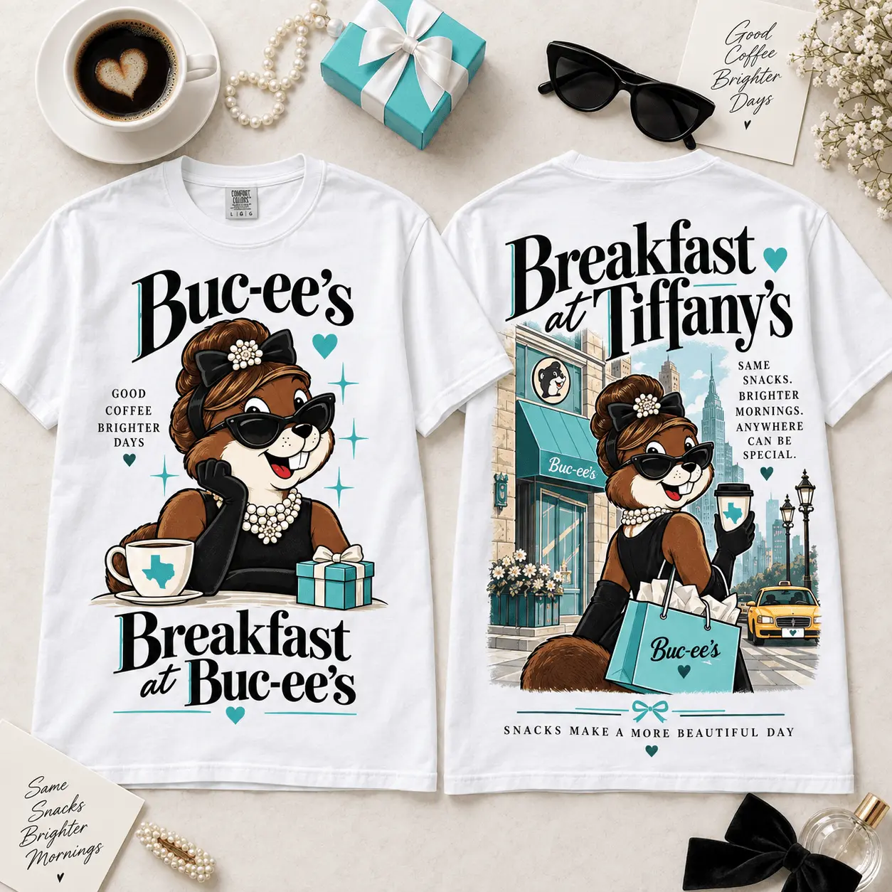 Buc-ee’s Breakfast at Tiffany’s 3D Shirt for Coffee Lovers and Brighter Mornings NTH1
