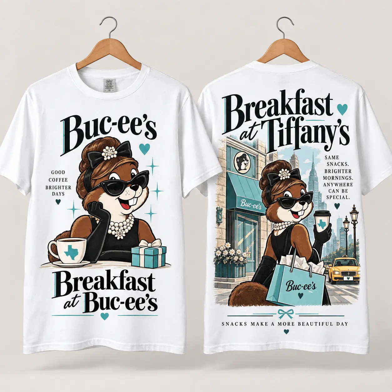 Buc-ee’s Breakfast at Tiffany’s 3D Shirt for Coffee Lovers and Brighter Mornings NTH1 - Image 2