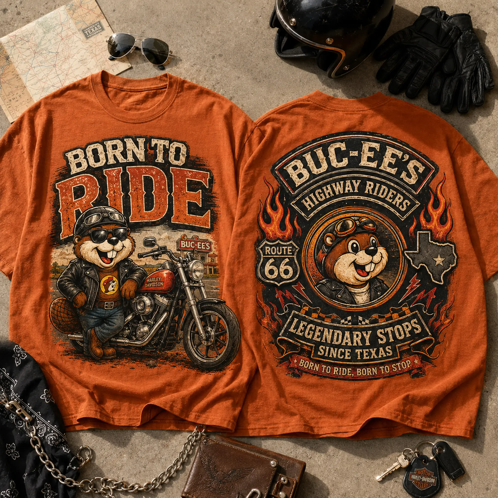 Buc-ee's Born To Ride Biker T-Shirt NY