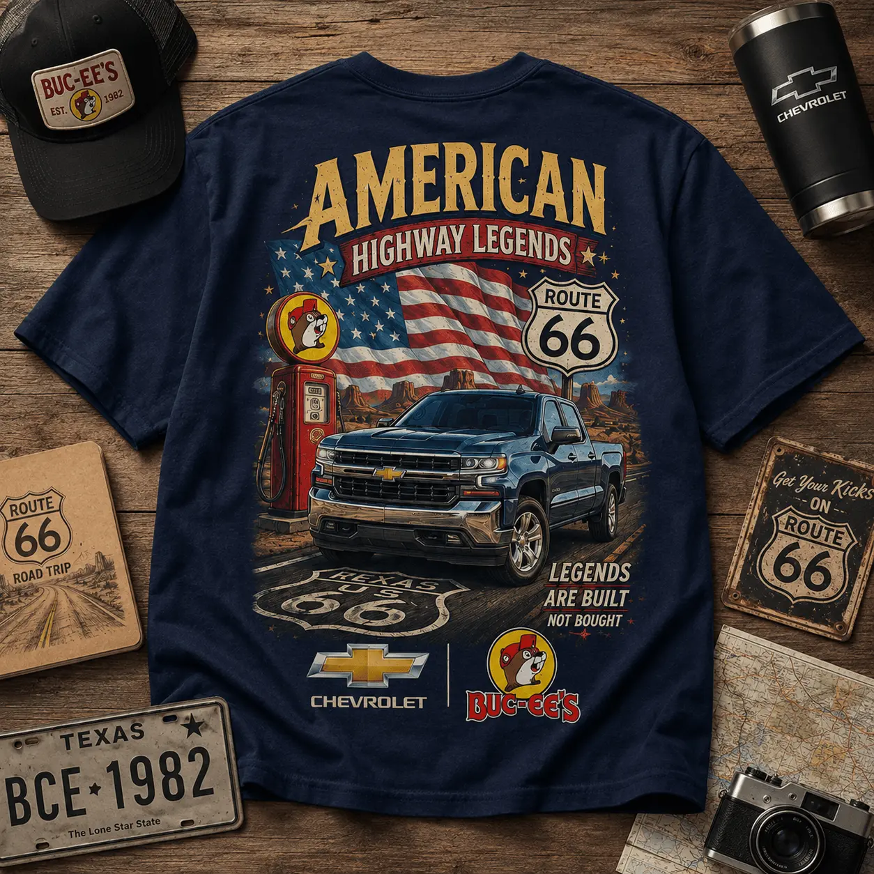 Buc-ee's American Highway Legends T-Shirt NY - Image 2