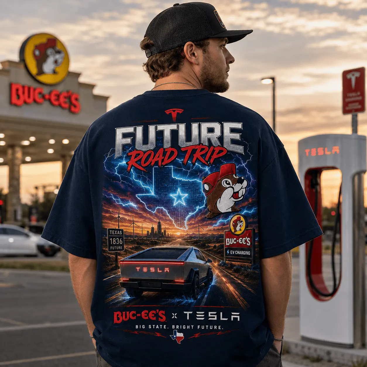 Buc-ee's Tesla Future Road Trip T-Shirt NY