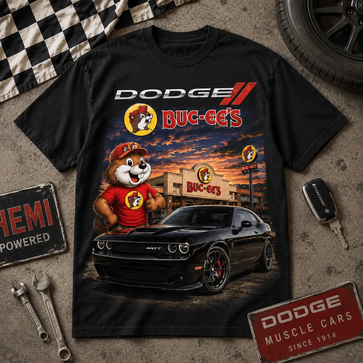 Buc-ee's Dodge Power Meets Highway T-Shirt NY - Image 3
