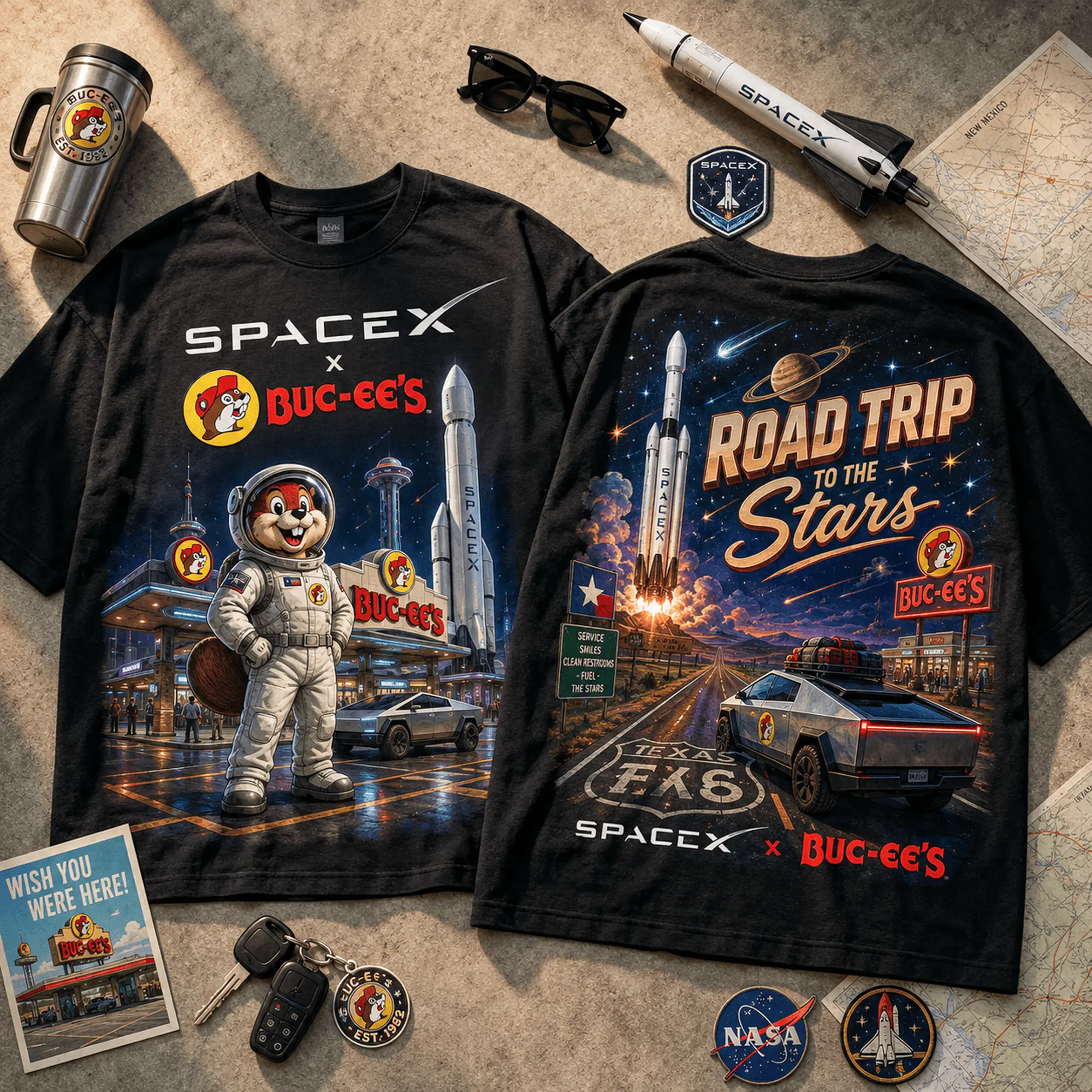 Buc-ee's SpaceX Road Trip To Stars T-Shirt NY