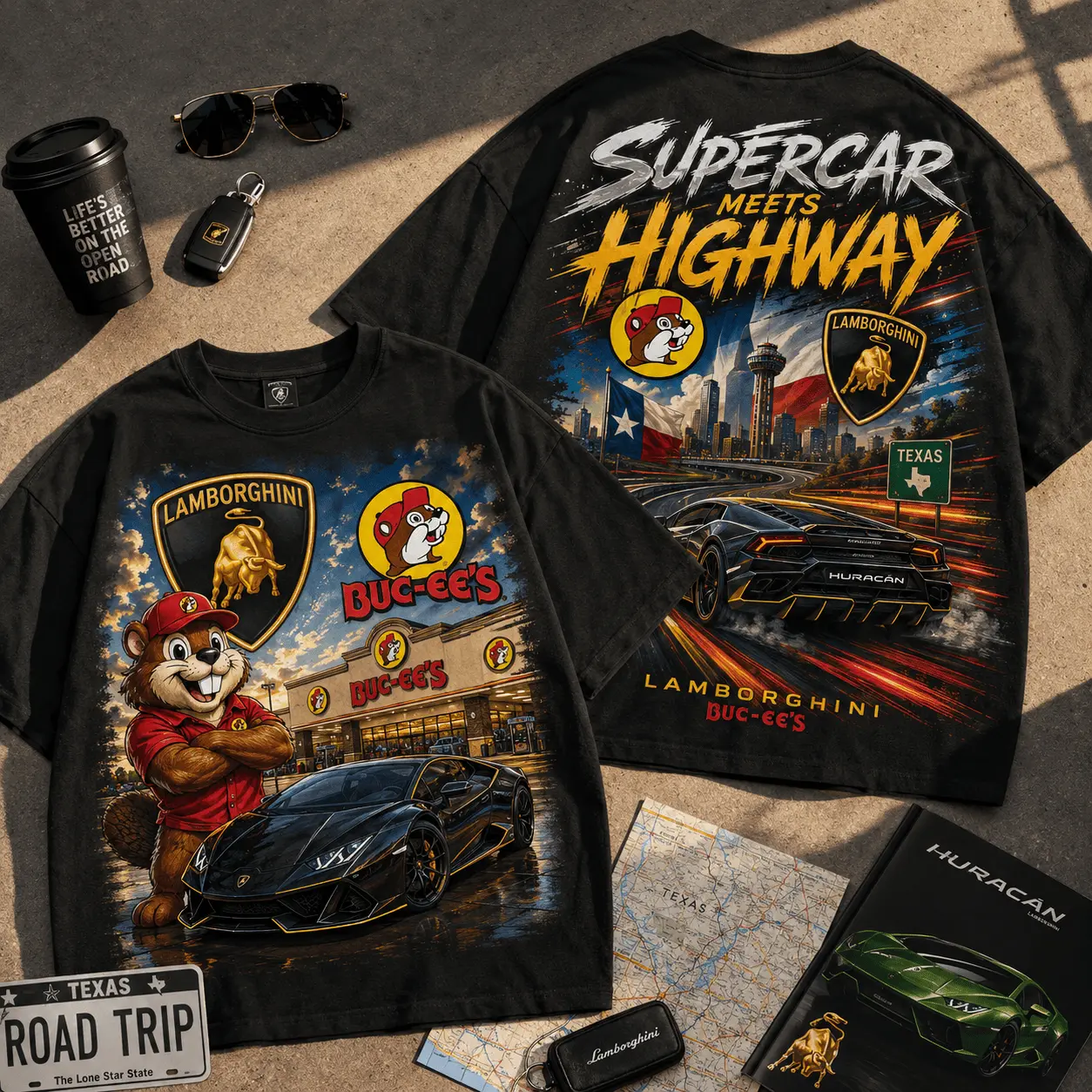 Buc-ee's Supercar Highway Adventure T-Shirt NY