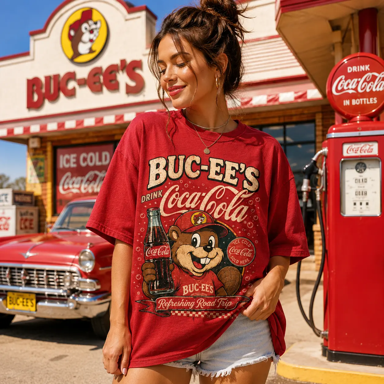 Buc-ee's Coca-Cola Ice Cold Graphic Tee NY - Image 5