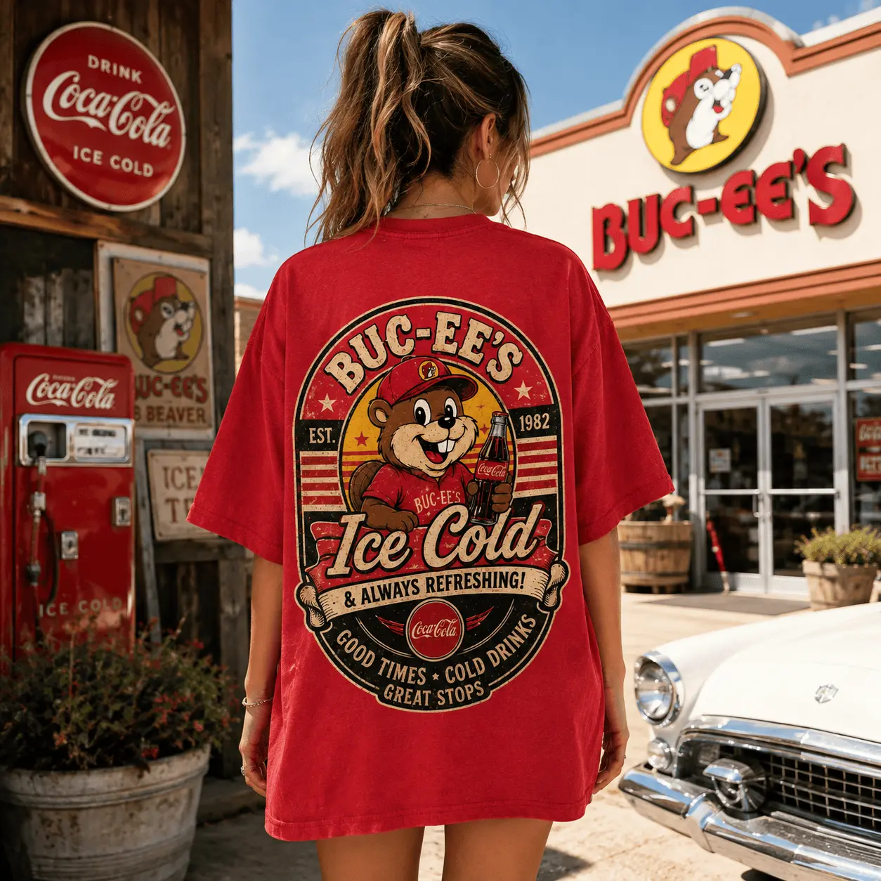 Buc-ee's Coca-Cola Ice Cold Graphic Tee NY - Image 2