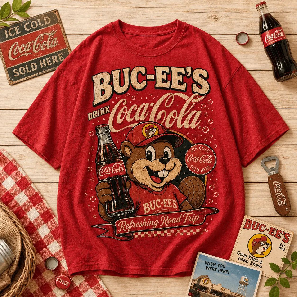 Buc-ee's Coca-Cola Ice Cold Graphic Tee NY - Image 3