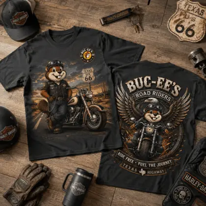 Buc-ee's Route 66 Motorcycle Graphic Tee NY