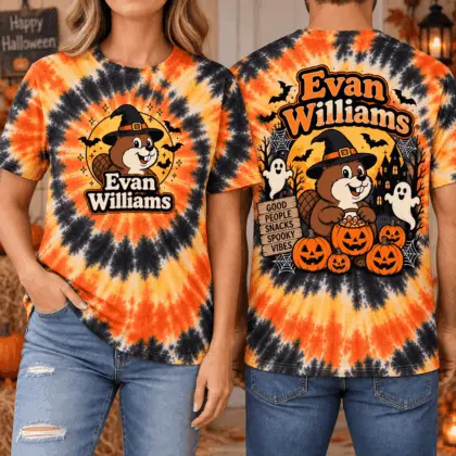 Buc-ee’s Evan Williams Halloween Tie-Dye 3D Shirt for Bourbon Fans and Snack Lovers NTH1