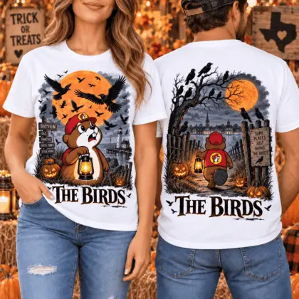 Buc-ee’s The Birds Halloween 3D Shirt for Hitchcock Fans and Spooky Road Trips NTH1