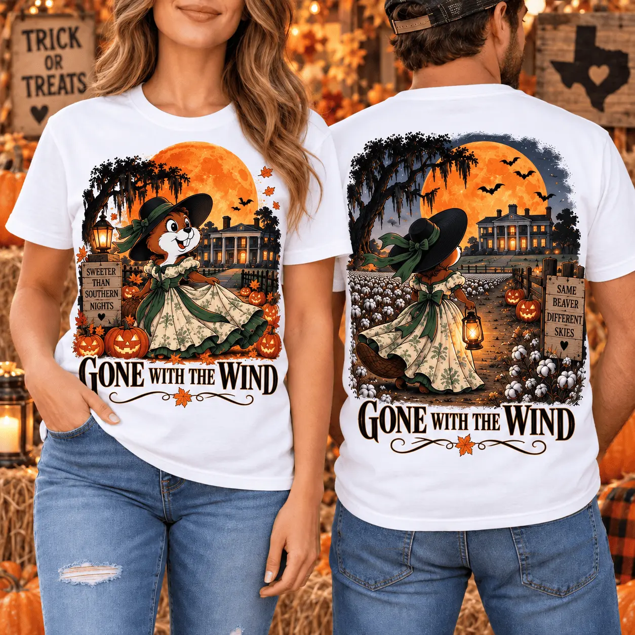 Buc-ee’s Gone With The Wind Halloween 3D Shirt for Classic Film Fans and Moonlit Nights NTH1 - Image 2