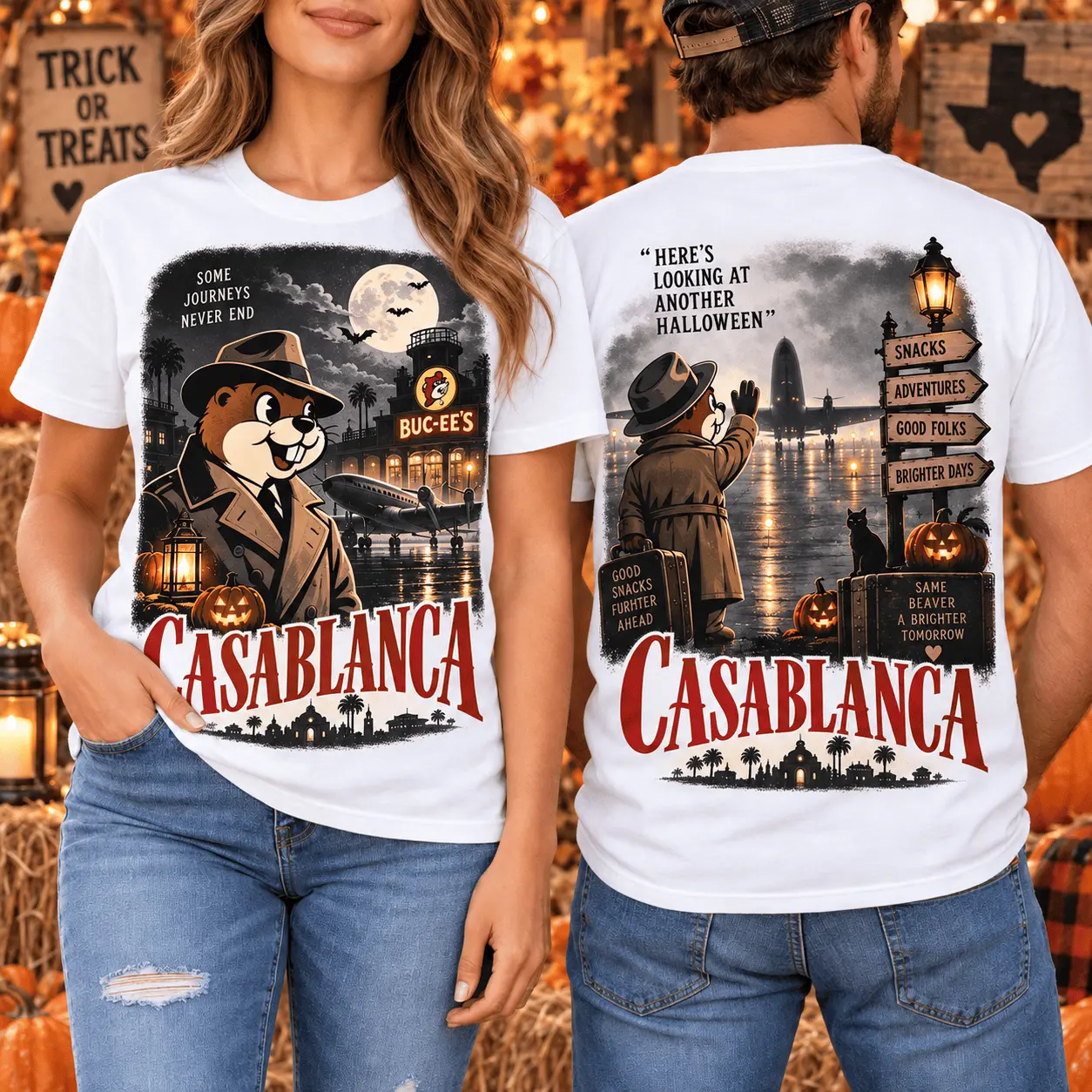 Buc-ee’s Casablanca Halloween 3D Shirt for Vintage Movie Fans and Spooky Nights NTH1 - Image 2