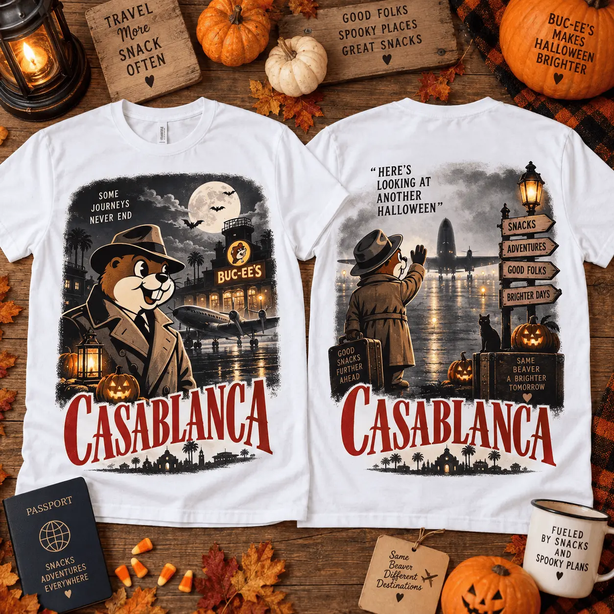 Buc-ee’s Casablanca Halloween 3D Shirt for Vintage Movie Fans and Spooky Nights NTH1