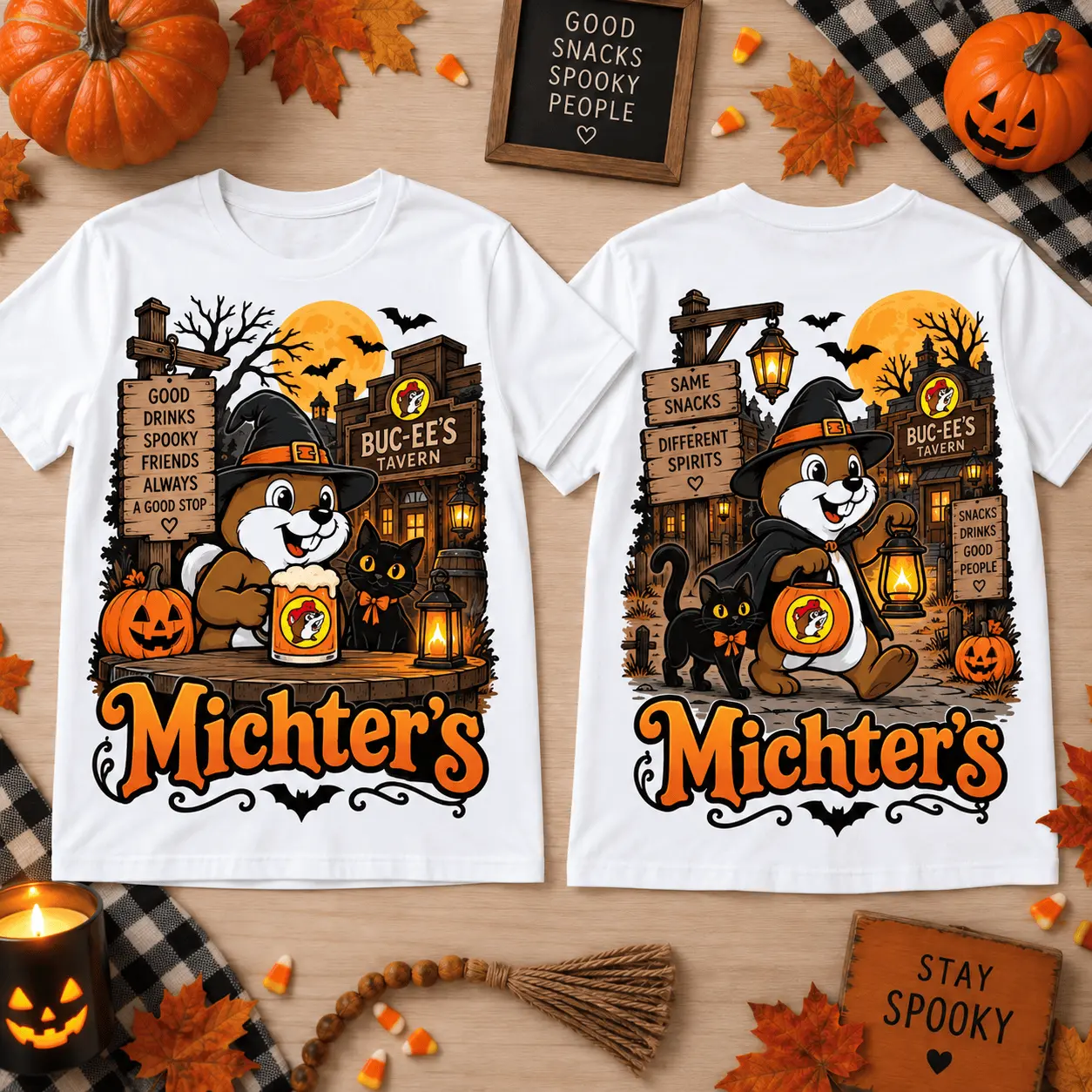 Buc-ee’s Michter’s Halloween 3D Shirt for Whiskey Fans and Spooky Road Trips NTH1 - Image 2