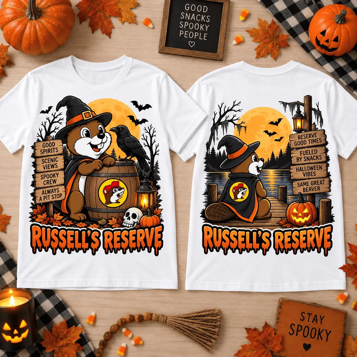 Buc-ee’s Russell’s Reserve Halloween 3D Shirt for Bourbon Fans and Spooky Nights NTH1 - Image 2