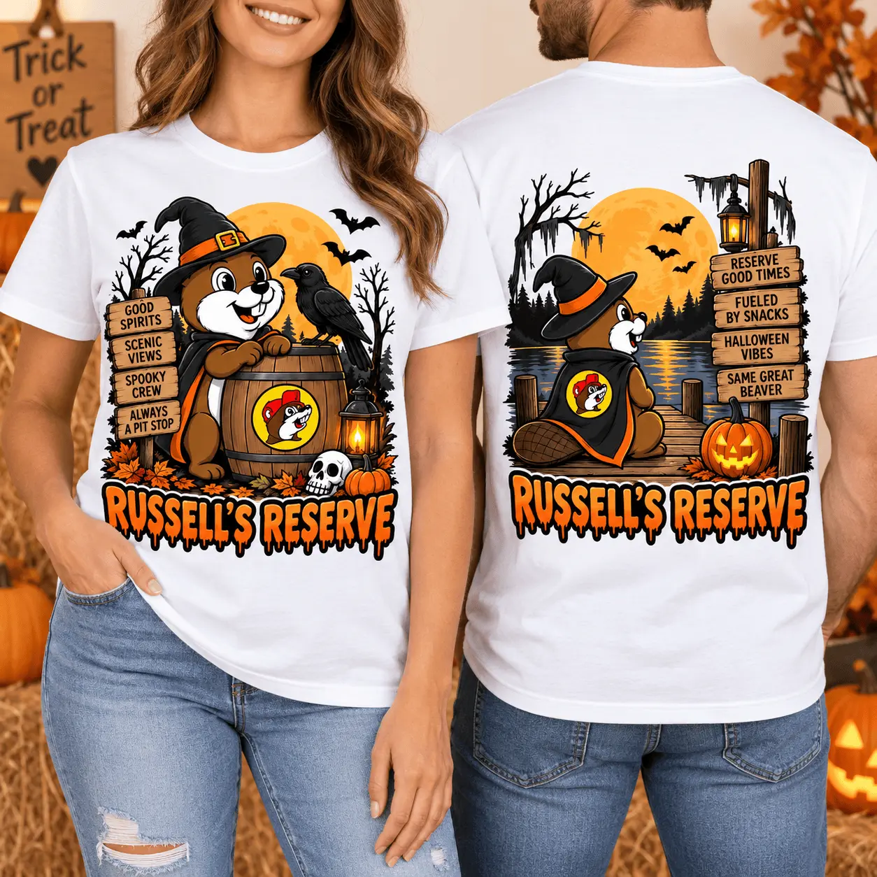 Buc-ee’s Russell’s Reserve Halloween 3D Shirt for Bourbon Fans and Spooky Nights NTH1