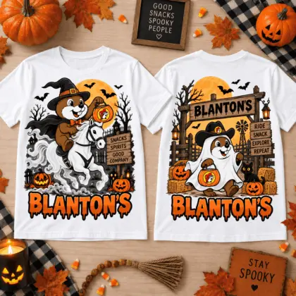 Buc-ee’s Blanton’s Halloween 3D Shirt for Bourbon Fans and Spooky Road Trips NTH1