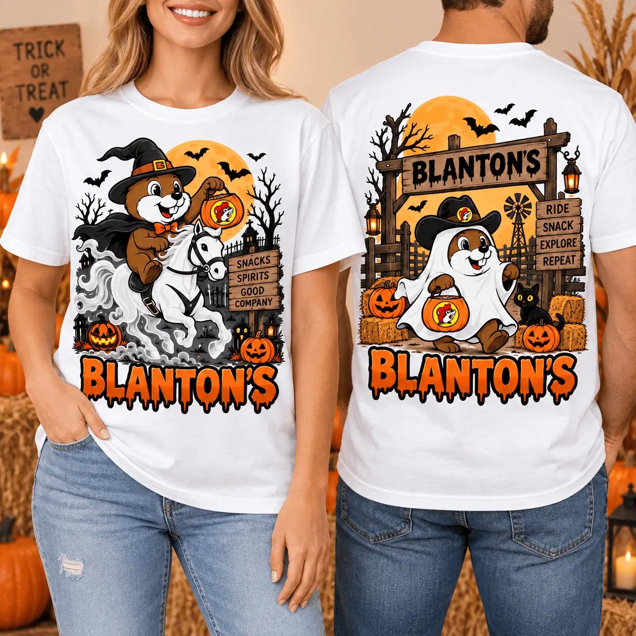 Buc-ee’s Blanton’s Halloween 3D Shirt for Bourbon Fans and Spooky Road Trips NTH1 - Image 2