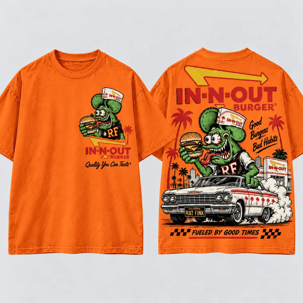 Rat Fink X In N Out Good Burgers Bad Habits Vintage T-Shirt, Hoodie And More NNK - Image 2