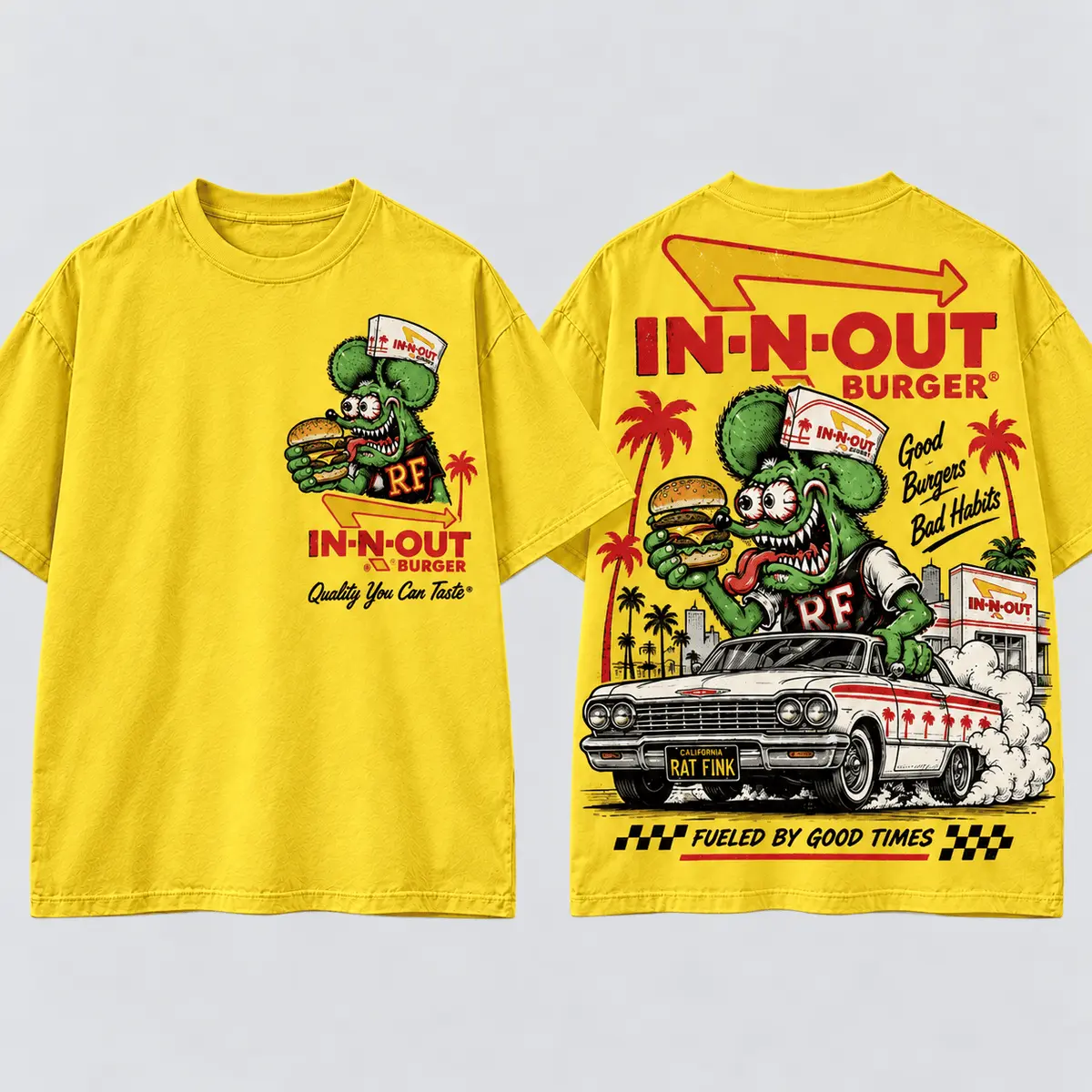 Rat Fink X In N Out Good Burgers Bad Habits Vintage T-Shirt, Hoodie And More NNK - Image 3