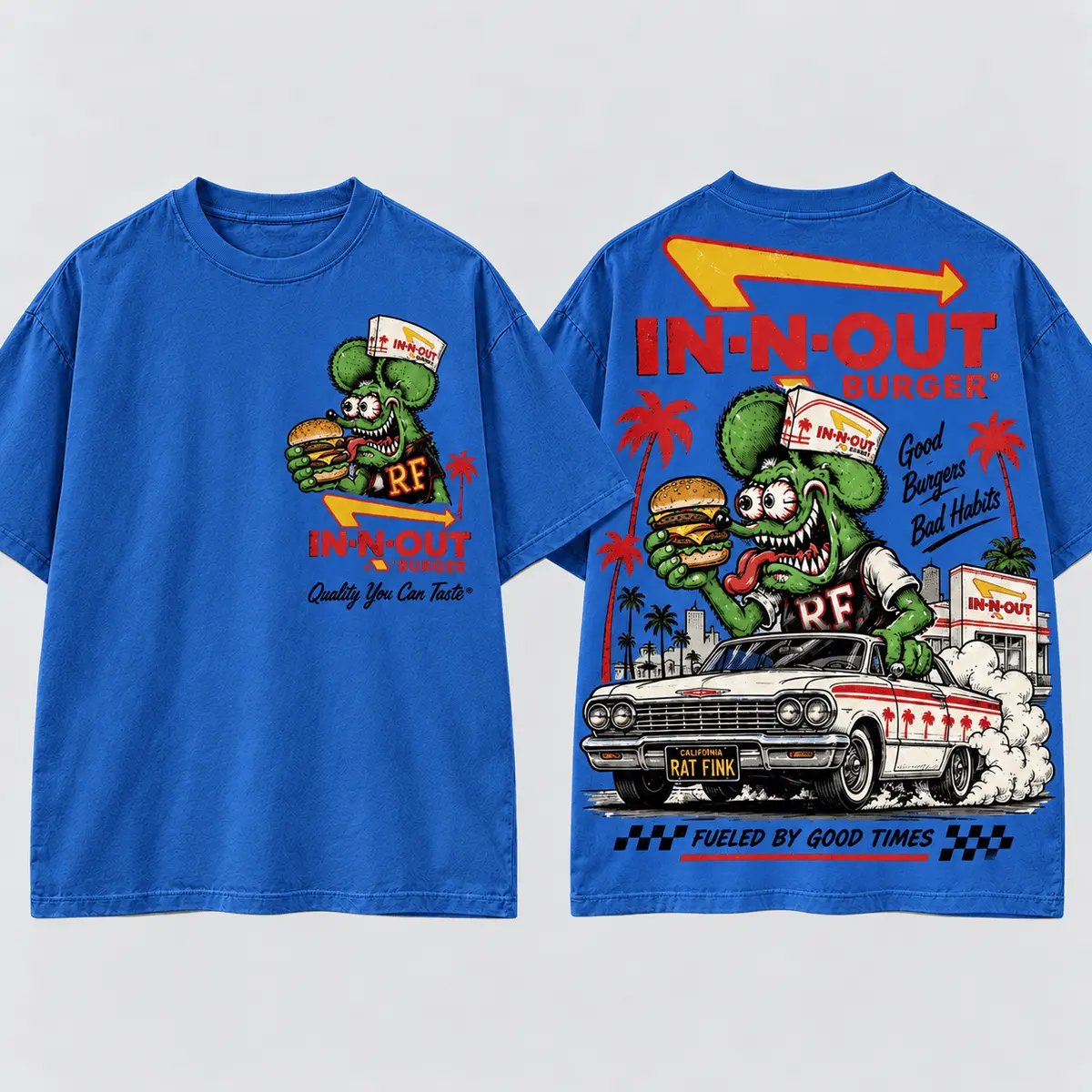 Rat Fink X In N Out Good Burgers Bad Habits Vintage T-Shirt, Hoodie And More NNK - Image 4