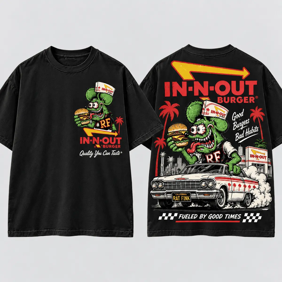 Rat Fink X In N Out Good Burgers Bad Habits Vintage T-Shirt, Hoodie And More NNK - Image 6