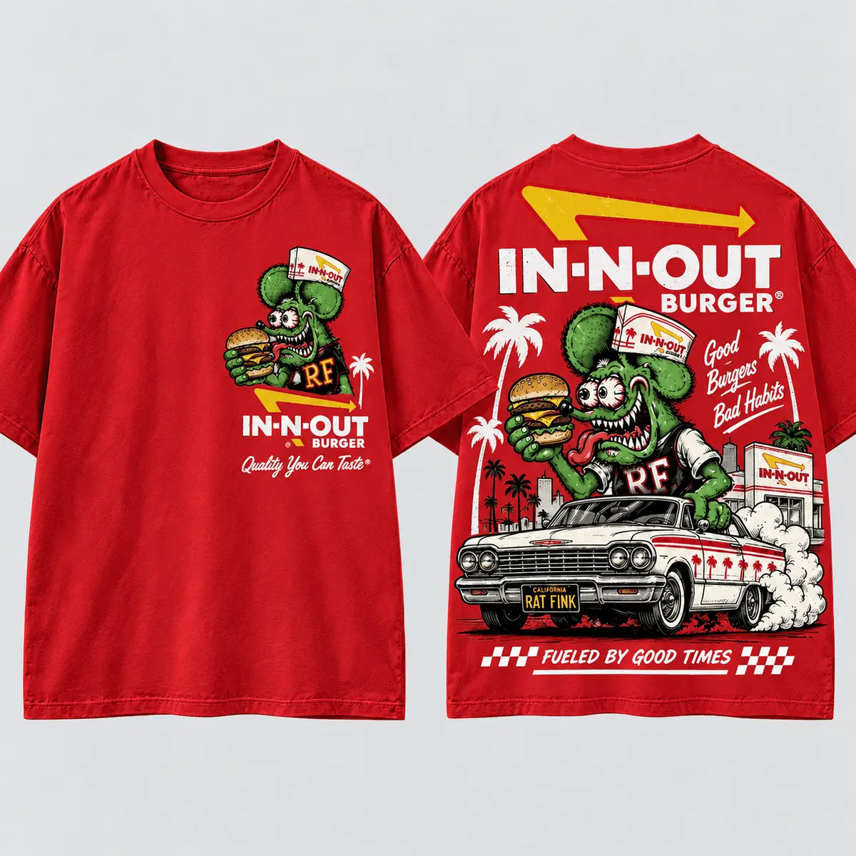 Rat Fink X In N Out Good Burgers Bad Habits Vintage T-Shirt, Hoodie And More NNK - Image 7