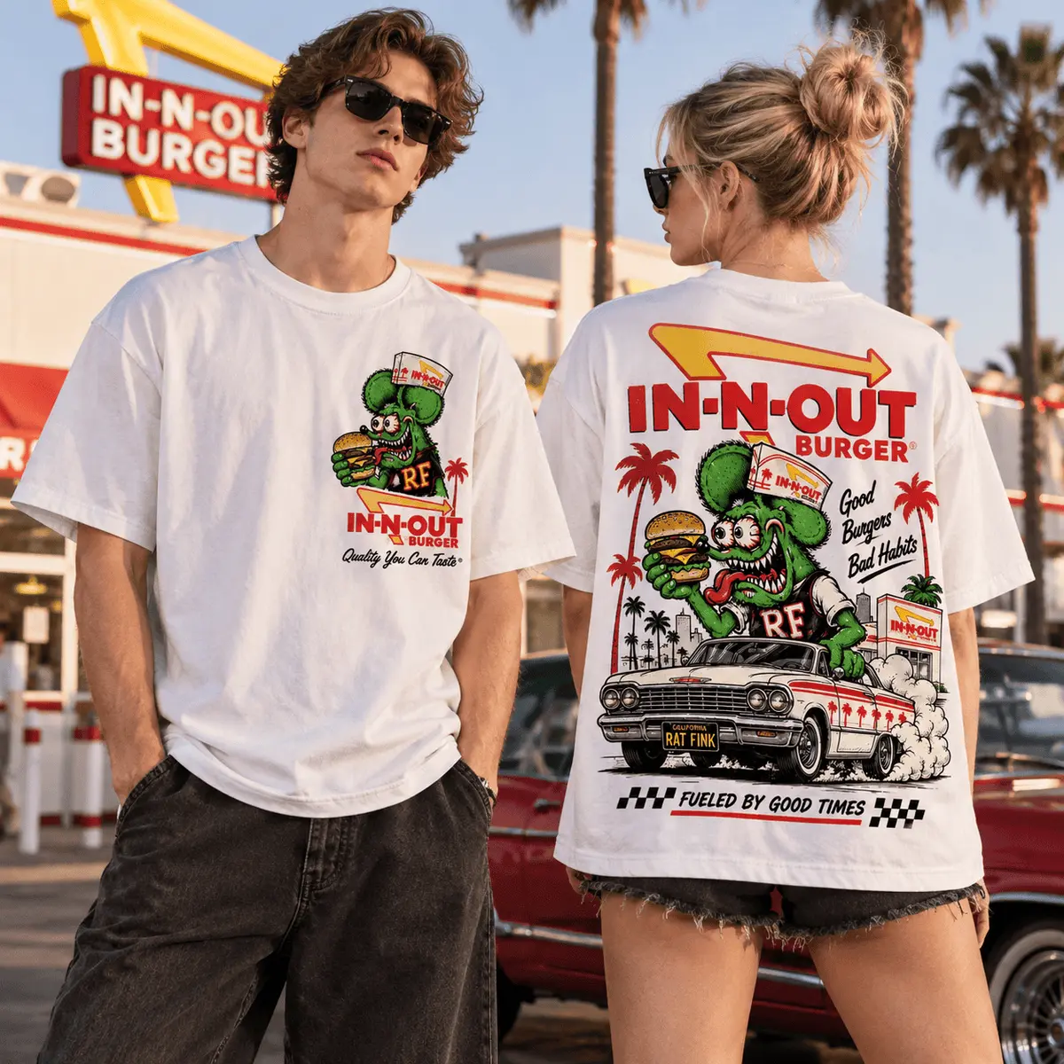 Rat Fink X In N Out Good Burgers Bad Habits Vintage T-Shirt, Hoodie And More NNK