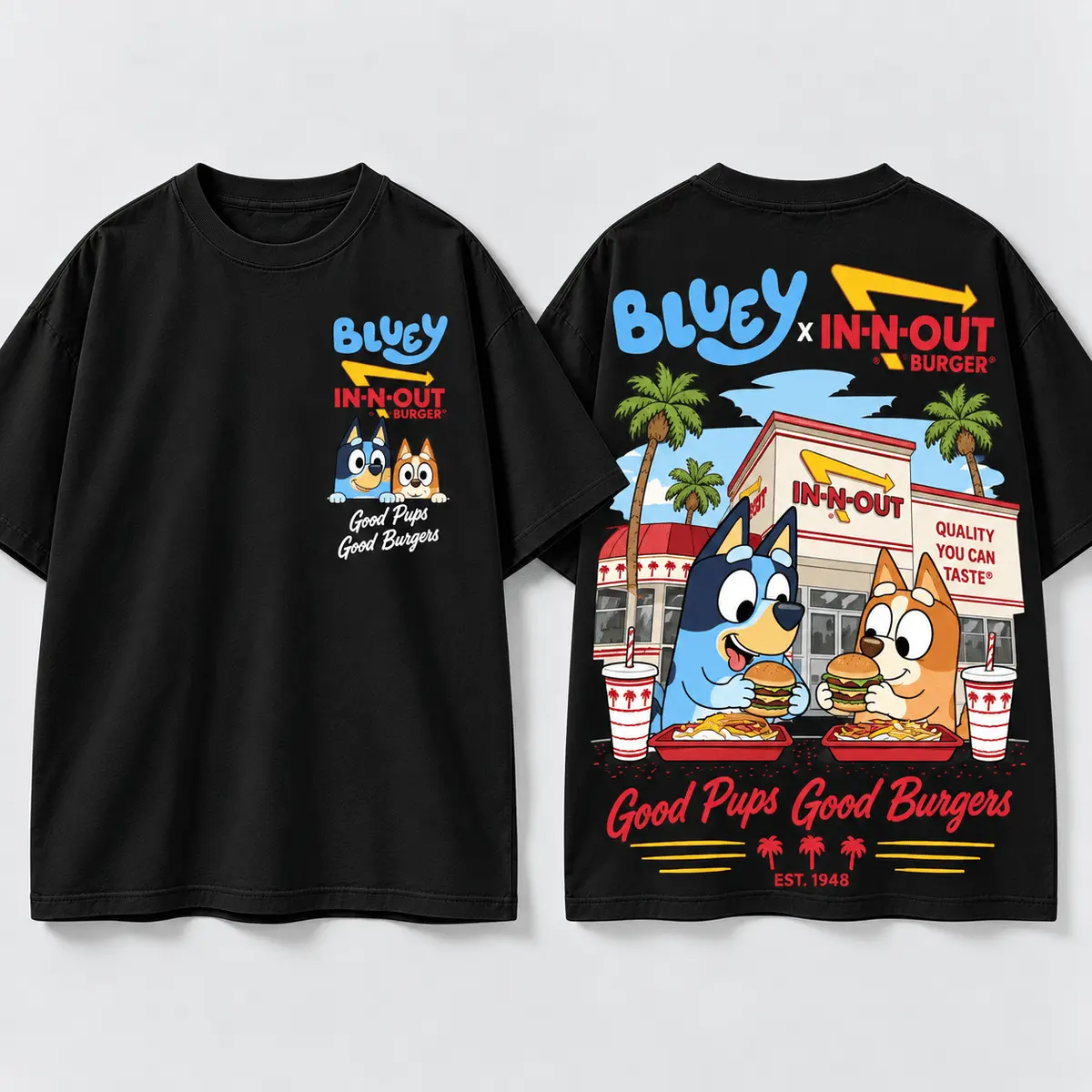 Bluey X In N Out Good Burgers Bad Habits Vintage T-Shirt, Hoodie And More NNK - Image 3
