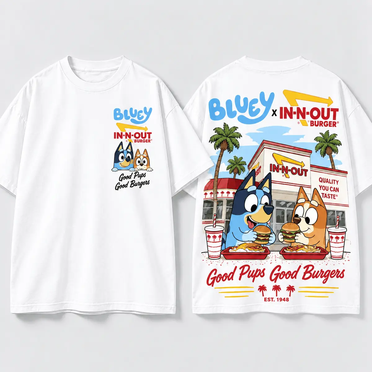 Bluey X In N Out Good Burgers Bad Habits Vintage T-Shirt, Hoodie And More NNK - Image 2
