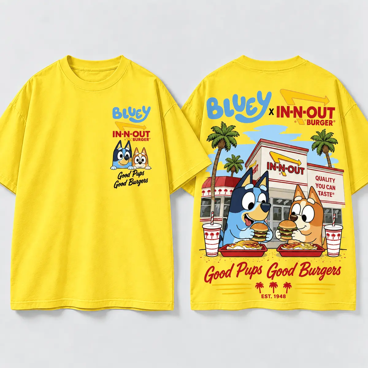 Bluey X In N Out Good Burgers Bad Habits Vintage T-Shirt, Hoodie And More NNK - Image 6