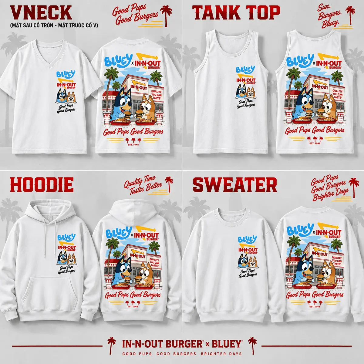 Bluey X In N Out Good Burgers Bad Habits Vintage T-Shirt, Hoodie And More NNK - Image 8