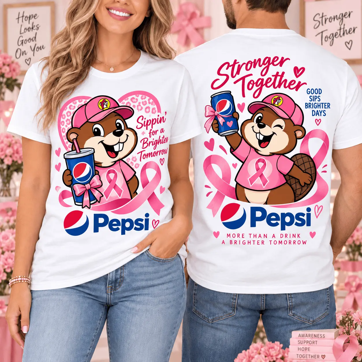 Buc-ee’s Pepsi Breast Cancer Awareness 3D Shirt for Pink Ribbon Supporters NTH1 - Image 2