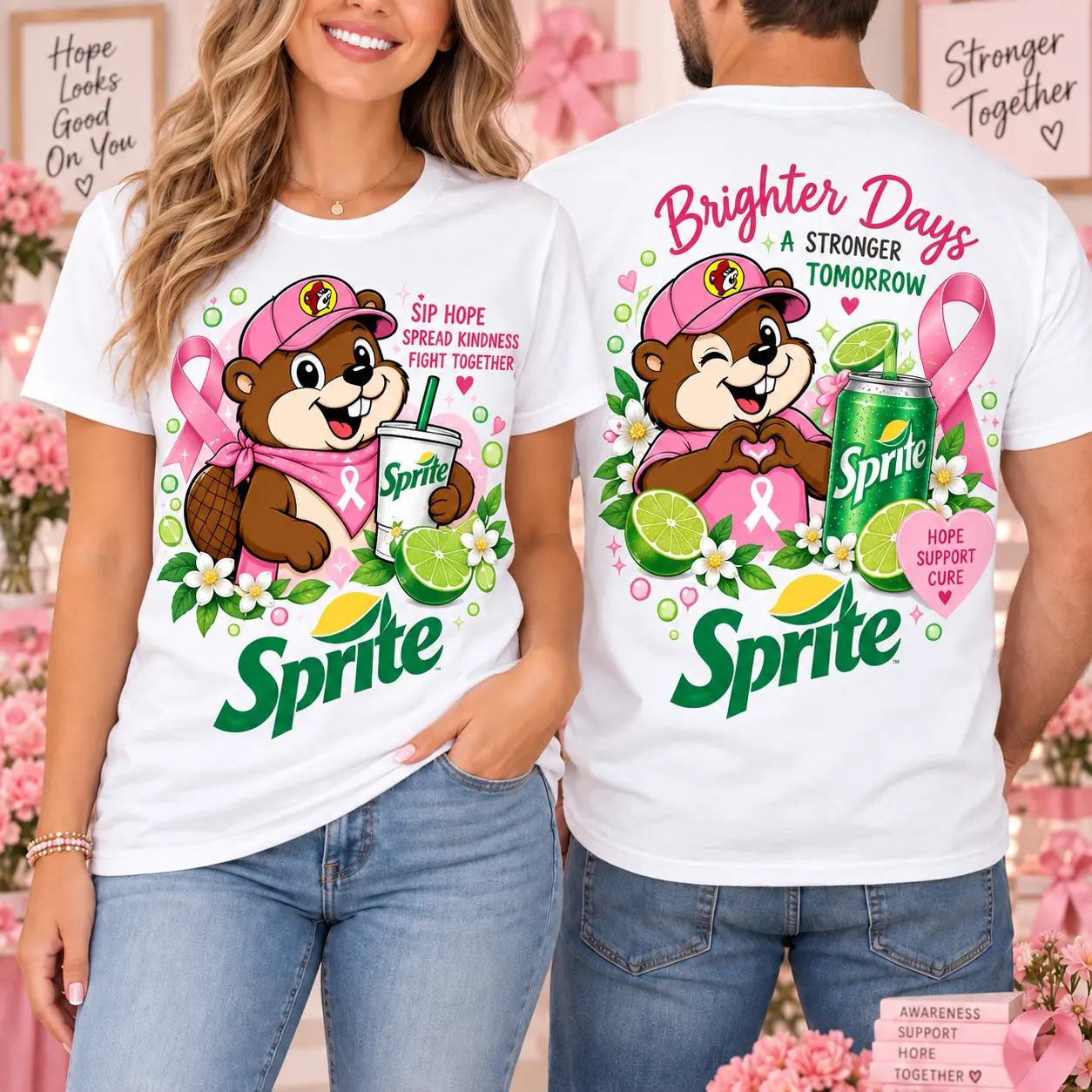 Buc-ee’s Sprite Breast Cancer Awareness 3D Shirt for Pink Ribbon Supporters NTH1 - Image 2