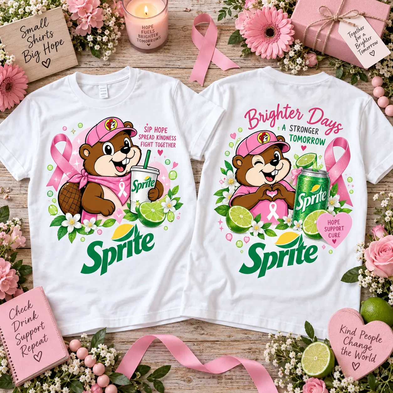 Buc-ee’s Sprite Breast Cancer Awareness 3D Shirt for Pink Ribbon Supporters NTH1