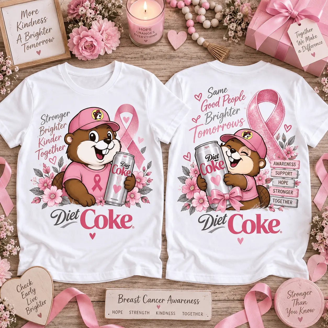 Buc-ee’s Coca-Cola Breast Cancer Awareness 3D Shirt for Pink Ribbon Supporters NTH1 - Image 2