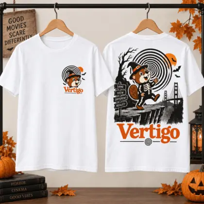 Buc-ee’s Vertigo Halloween 3D Shirt for Hitchcock Fans and Spooky Nights NTH1