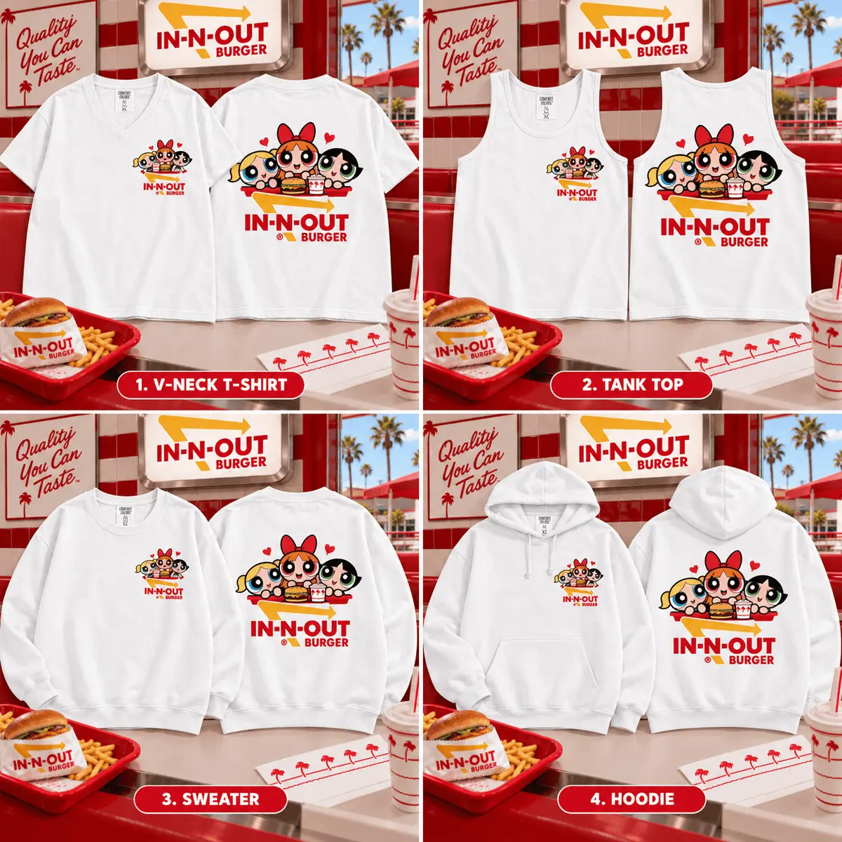 Powerpuff Girls In N Out Retro Fast Food T-Shirt, Hoodie And More NNK - Image 7