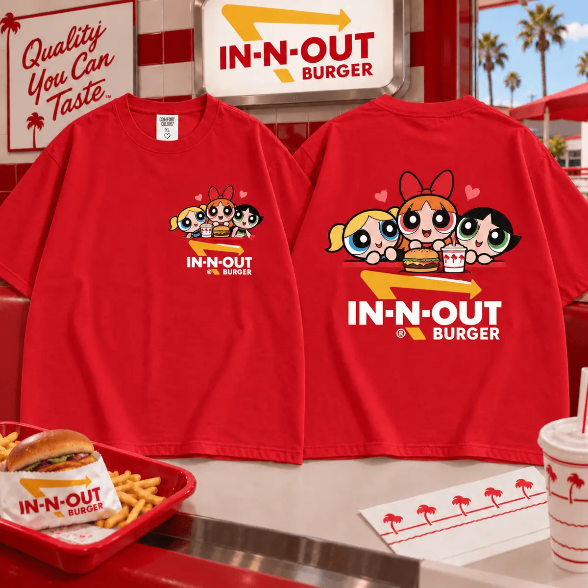 Powerpuff Girls In N Out Retro Fast Food T-Shirt, Hoodie And More NNK - Image 2