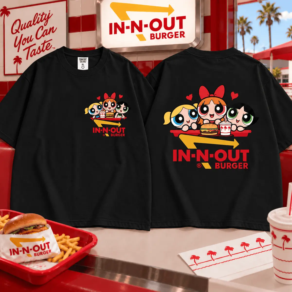 Powerpuff Girls In N Out Retro Fast Food T-Shirt, Hoodie And More NNK - Image 3