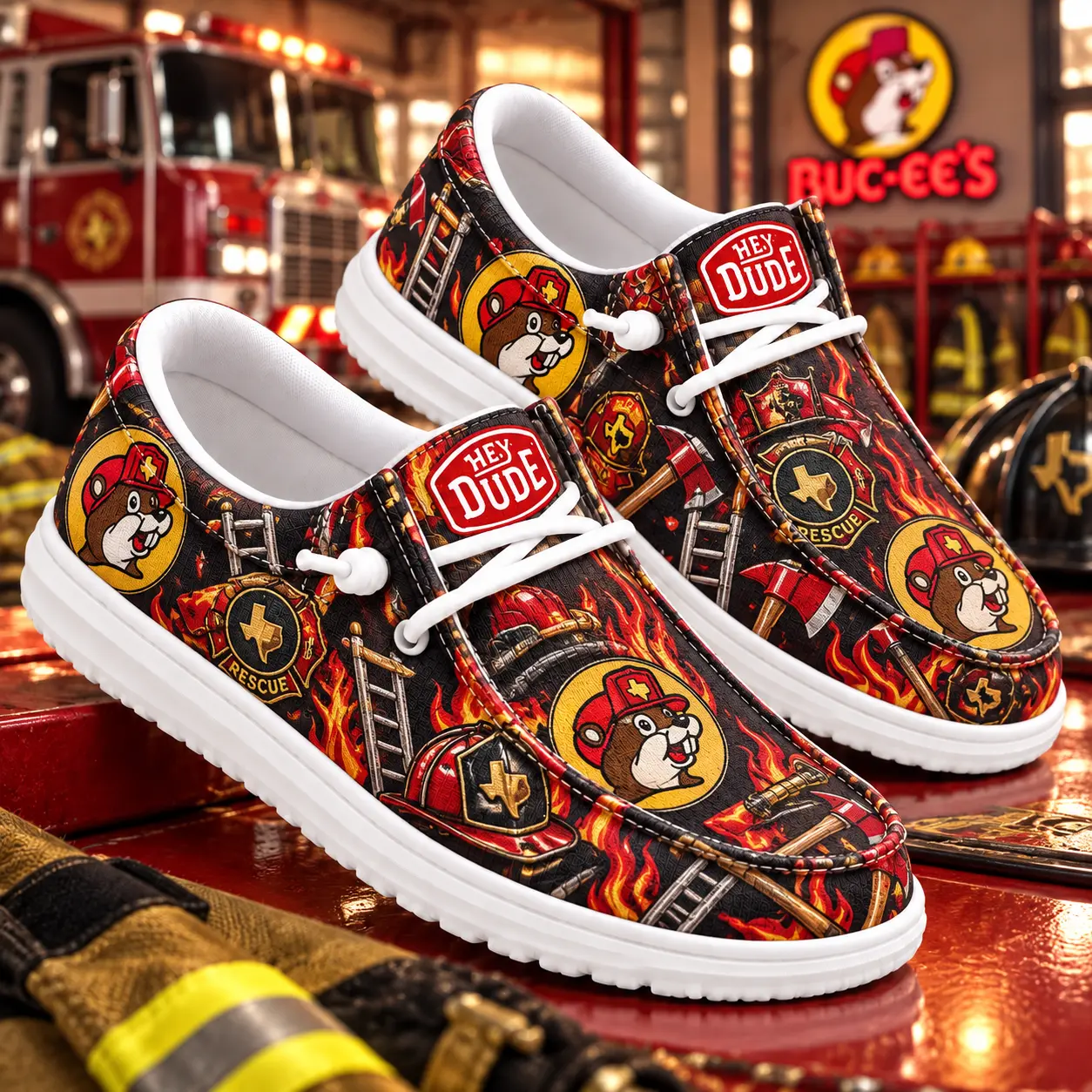 Buc-ee's Fire Rescue Loafer Shoes NY