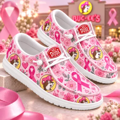 Buc-ee's Pink Ribbon Awareness Loafer Shoes NY