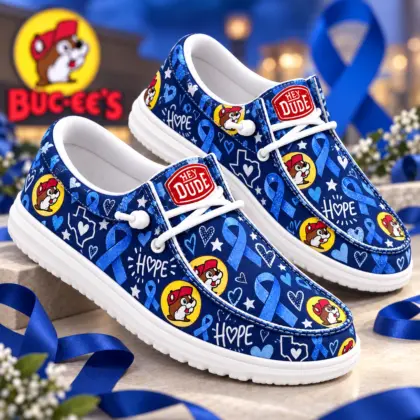 Buc-ee's Blue Hope Ribbon Loafer Shoes NY