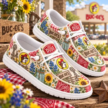 Buc-ee's Sunflower Patchwork Loafer Shoes NY