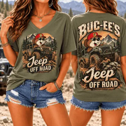 Buc-ee's Jeep Off Road Graphic V-Neck T-Shirt NY